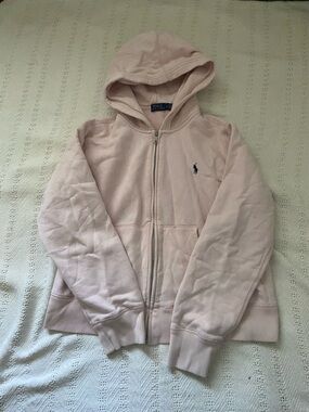 Polo by Ralph Lauren Light Pink Hooded Sweatshirt with Navy Tag